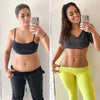Antes y despues Camila | Hot shapers Resultados antes y después de usar faja reductora Hot Shapers, mostrando abdomen más plano y cintura definida