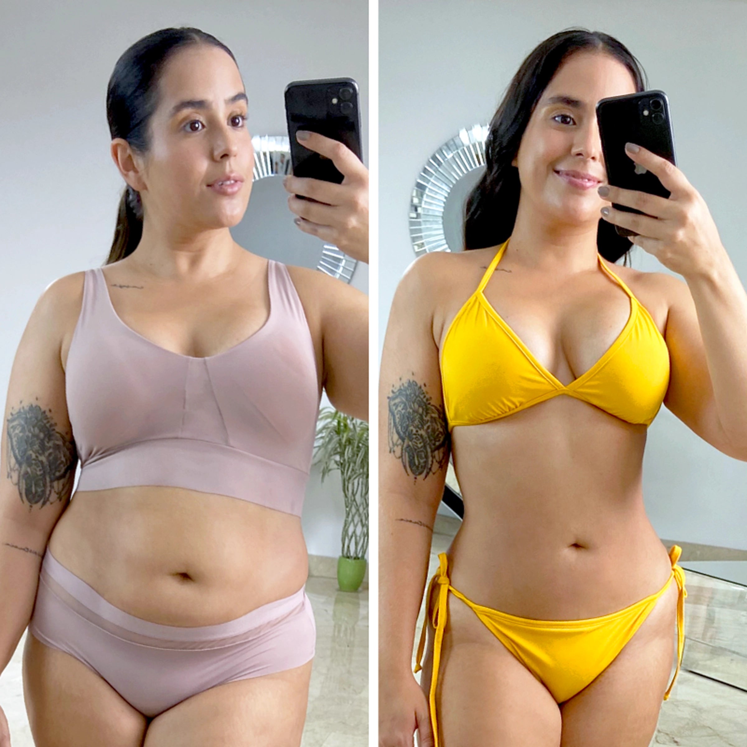 Antes y despues Valeria | Hot shapers Transformación corporal antes y después de usar faja Hot Shapers mostrando cintura más definida