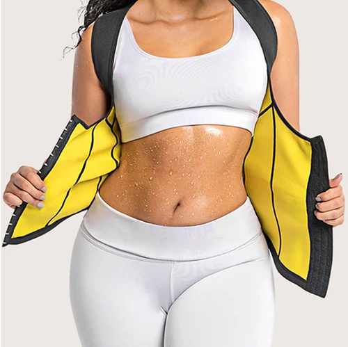 Moldea tu abdomen | Hot shapers Mujer con faja Hot Shapers mostrando abdomen sudoroso gracias a la tela térmica